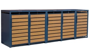 Zabudowa, Obudowa kosza na śmieci 5x240L metalowa STEELMAN złoty dąb+GRATIS