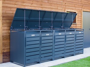 Zabudowa, Obudowa kosza na śmieci 5x240L metalowa STEELMAN antracyt+GRATIS