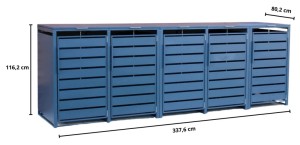 Zabudowa, Obudowa kosza na śmieci 5x240L metalowa STEELMAN antracyt+GRATIS