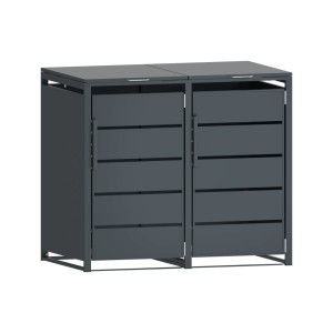 Zabudowa, Obudowa kosza na smieci 2x240L metalowa, STEELMAN antracyt High