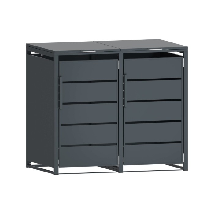 Zabudowa, Obudowa kosza na smieci 2x240L metalowa, STEELMAN antracyt High