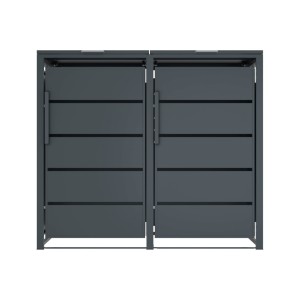 Zabudowa, Obudowa kosza na smieci 2x240L metalowa, STEELMAN antracyt High