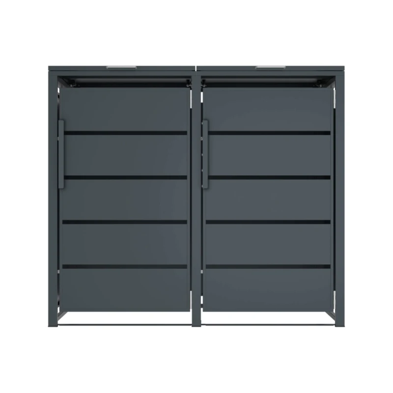 Zabudowa, Obudowa kosza na smieci 2x240L metalowa, STEELMAN antracyt High