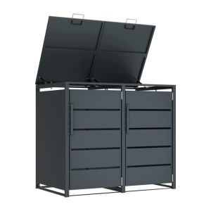 Zabudowa, Obudowa kosza na smieci 2x240L metalowa, STEELMAN antracyt High
