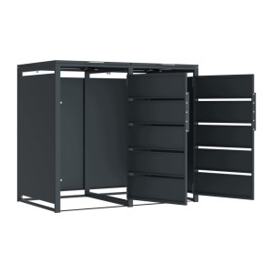 Zabudowa, Obudowa kosza na smieci 2x240L metalowa, STEELMAN antracyt High