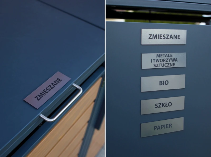 Zabudowa, Obudowa kosza na smieci 3x240L, STEELMAN złoty dąb High+GRATIS