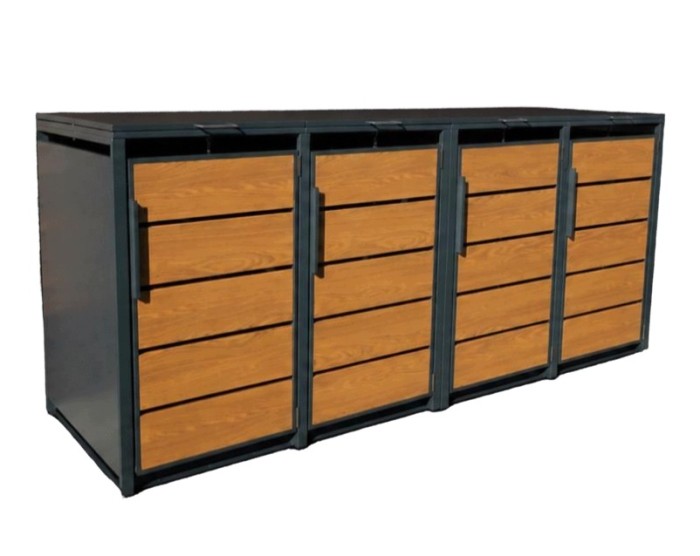Zabudowa, Obudowa kosza na śmieci 4x240L, STEELMAN złoty dąb High+GRATIS