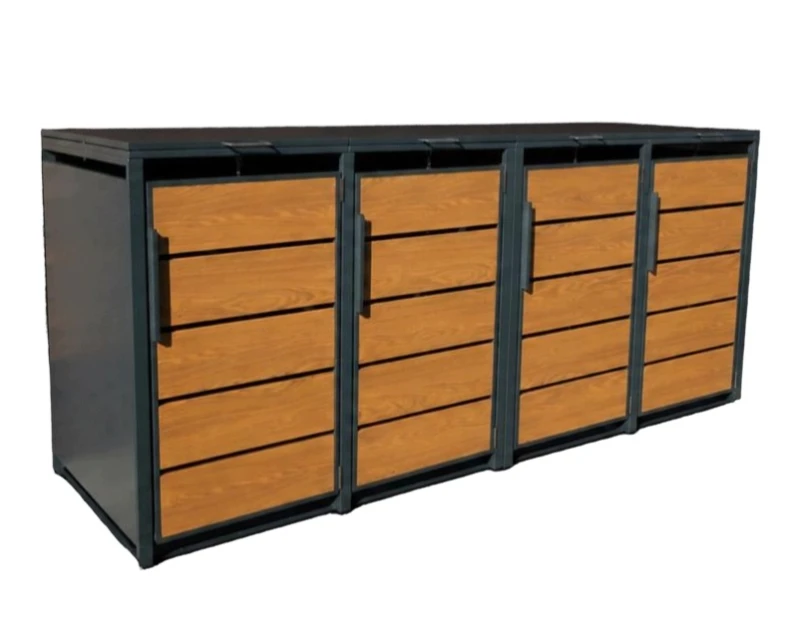 Zabudowa, Obudowa kosza na śmieci 4x240L, STEELMAN złoty dąb High+GRATIS