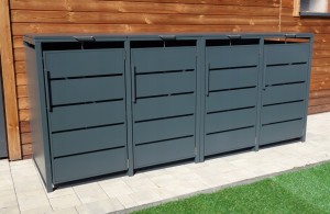 Zabudowa, Obudowa kosza na śmieci 4x240L, STEELMAN antracyt High+GRATIS