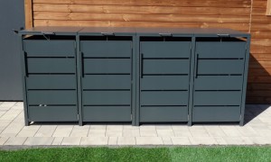 Zabudowa, Obudowa kosza na śmieci 4x240L, STEELMAN antracyt High+GRATIS