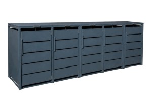 Zabudowa, Obudowa kosza na smieci 5x240L, STEELMAN antracyt High+GRATIS