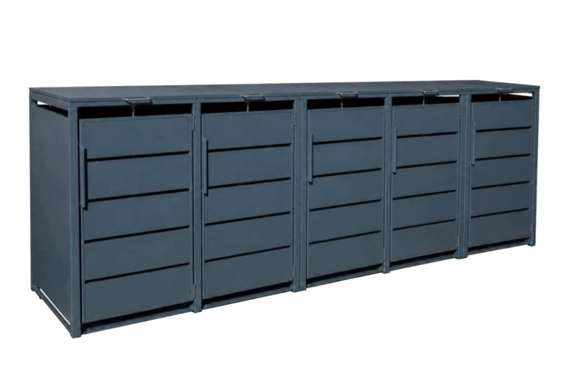 Zabudowa, Obudowa kosza na smieci 5x240L, STEELMAN antracyt High+GRATIS