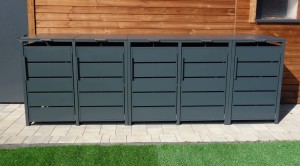 Zabudowa, Obudowa kosza na smieci 5x240L, STEELMAN antracyt High+GRATIS