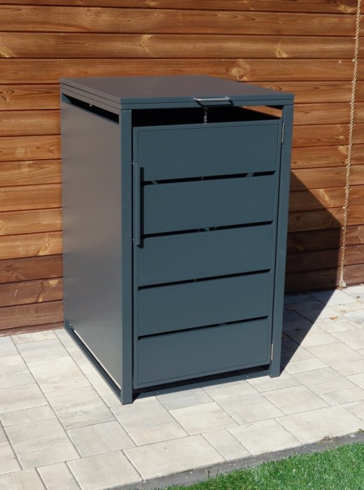 Zabudowa, Obudowa kosza na smieci 240L metalowa, STEELMAN antracyt High