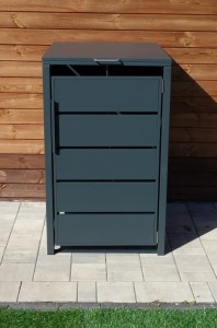 Zabudowa, Obudowa kosza na smieci 240L metalowa, STEELMAN antracyt High