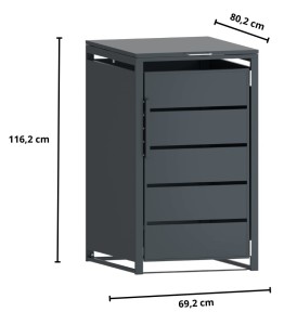 Zabudowa, Obudowa kosza na smieci 240L metalowa, STEELMAN antracyt High