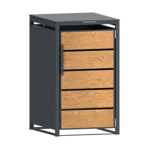 Zabudowa, Obudowa kosza na smieci 240L metalowa, STEELMAN złoty dąb High