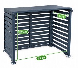 Zabudowa, obudowa pompy ciepła metalowa, 100x50x92 cm STEELMAN antracyt