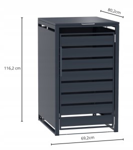 Zabudowa, Obudowa kosza na śmieci 240L metalowa STEELMAN antracyt