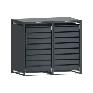 Zabudowa, Obudowa kosza na śmieci 2x240L metalowa STEELMAN antracyt
