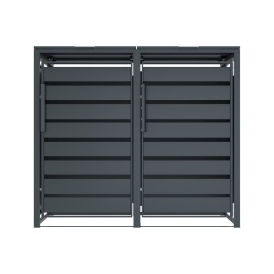 Zabudowa, Obudowa kosza na śmieci 2x240L metalowa STEELMAN antracyt
