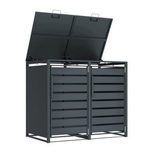 Zabudowa, Obudowa kosza na śmieci 2x240L metalowa STEELMAN antracyt