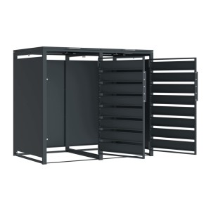 Zabudowa, Obudowa kosza na śmieci 2x240L metalowa STEELMAN antracyt