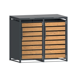 Zabudowa, Obudowa kosza na śmieci 2x240L metalowa STEELMAN złoty dąb