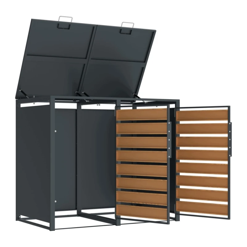 Zabudowa, Obudowa kosza na śmieci 2x240L metalowa STEELMAN złoty dąb