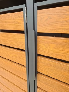 Zabudowa, Obudowa kosza na śmieci 2x240L metalowa STEELMAN złoty dąb