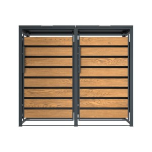 Zabudowa, Obudowa kosza na śmieci 2x240L metalowa STEELMAN złoty dąb